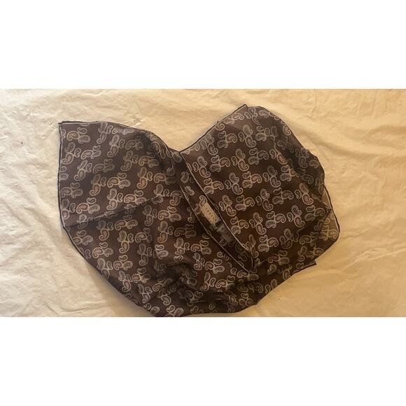 ROBERT TALBOTT Fine Silk Scarf Printed in Italy - Brown Paisley Semi Sheer - Picture 6 of 6